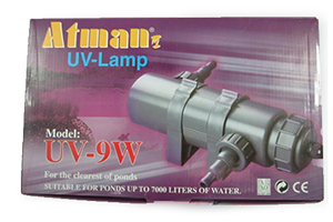 Đèn UV 9W đèn uv cho hồ cá rồng, đèn uv mini, đèn uv hồ cá, đèn uv Atman UV lamp 9W